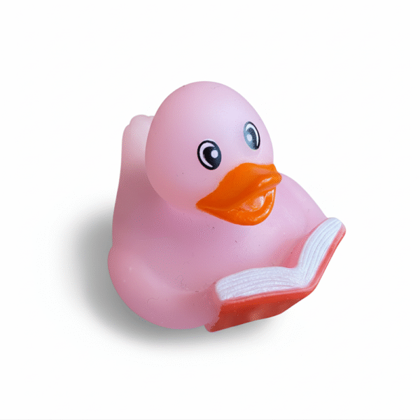 Pink Reading Rubber Duck 5cm
