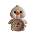 Duck Design Acrylic Alarm Clock, Battery Operated, White