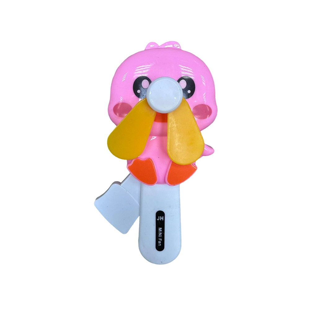 4 (1) Pink Mini Duck Hand-press Fan Portable - Image 1
