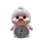 Duck Design Acrylic Alarm Clock, Battery Operated, Light Pink