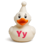 YY White Clown Rubber Duck 5cm