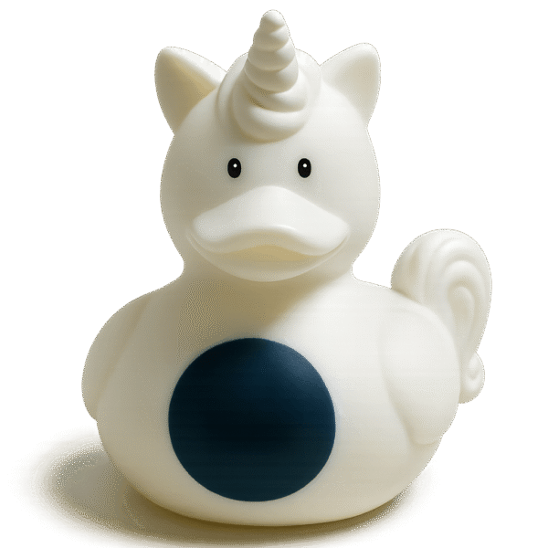 White Unicorn Rubber Duck 5cm