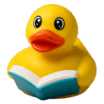 Reading Rubber Duck with Blue Book 5cm