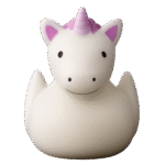 White Unicorn Rubber Duck 8cm