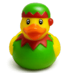 Green Clown Rubber Duck 5cm