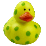 Green Dot Rubber Duck 5cm
