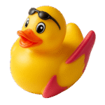 Cool Skater Rubber Duck with Glasses 5cm