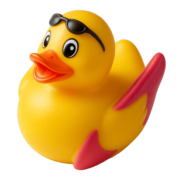 Cool Skater Rubber Duck with Glasses 5cm