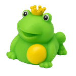 Green Frog Rubber Duck With Crown 8cm