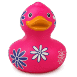 Pink Daisy Rubber Duck 8cm