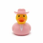 Elegant Rubber Duck with Pink Cap 8cm