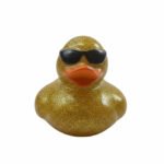 Glitter Gold Rubber Duck with Glasses 5cm