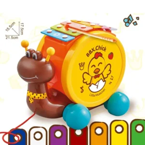 Baby Activity Toy Cartoon Snail Toy Drum Baby 6 Notes Xylophone Toy