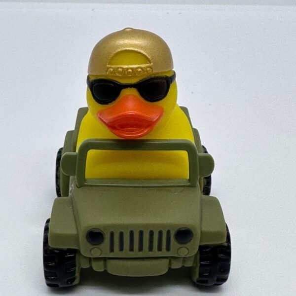 COOL RUBBER DUCK DRIVE GREEN JEEB CAR 8CM