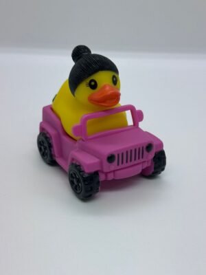 FUCHIA JEEB CAR WITH RUBBER DUCK 8CM - Image 2