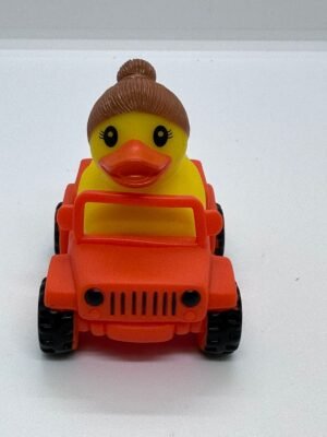 ORANGE JEEB CAR WITH GIRL DUCK 8CM
