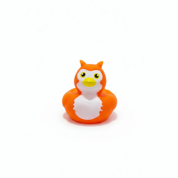 Orange Owl Rubber Duck 5cm