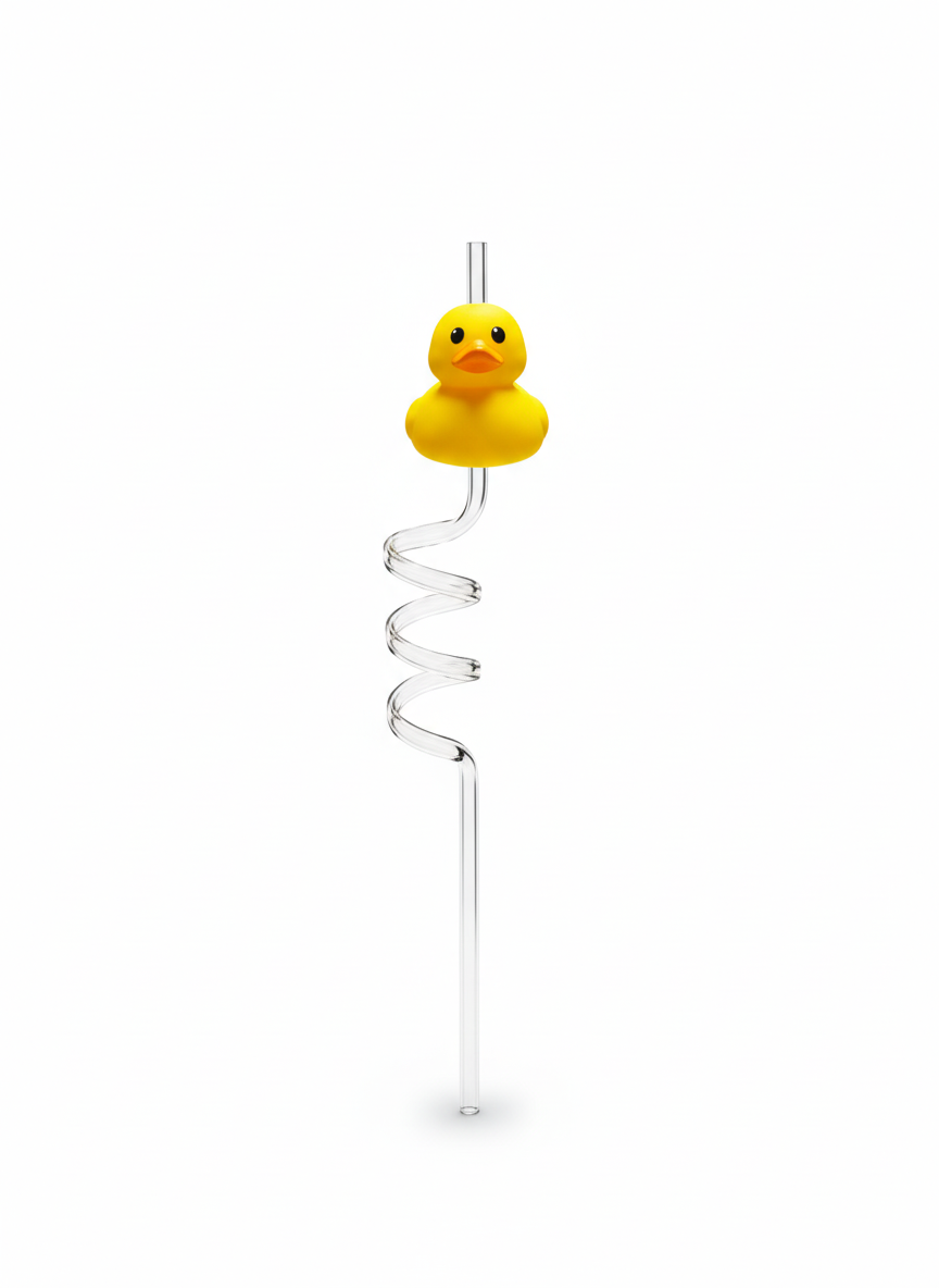 Sip-and-Swirl Duck Straw